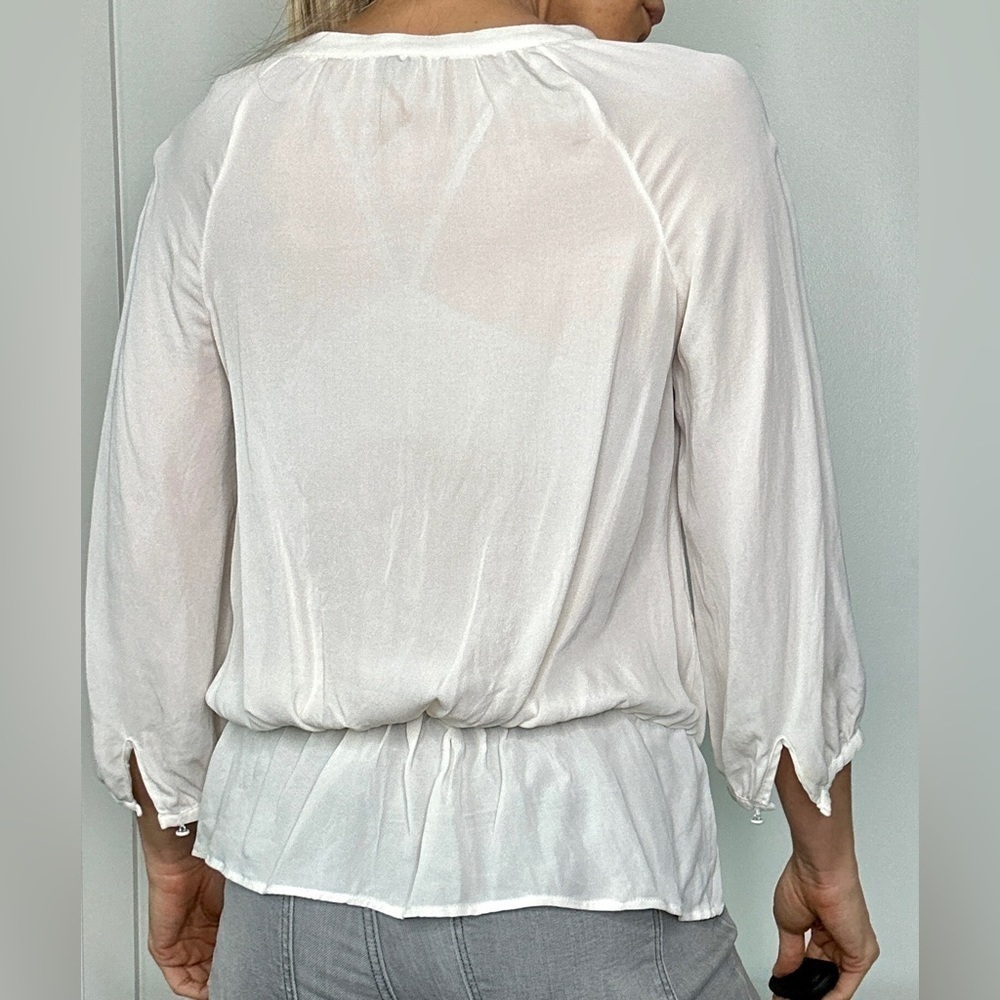 Joie Women's Louvre Silk Top - Size S - Ivory - Picture 5 of 6